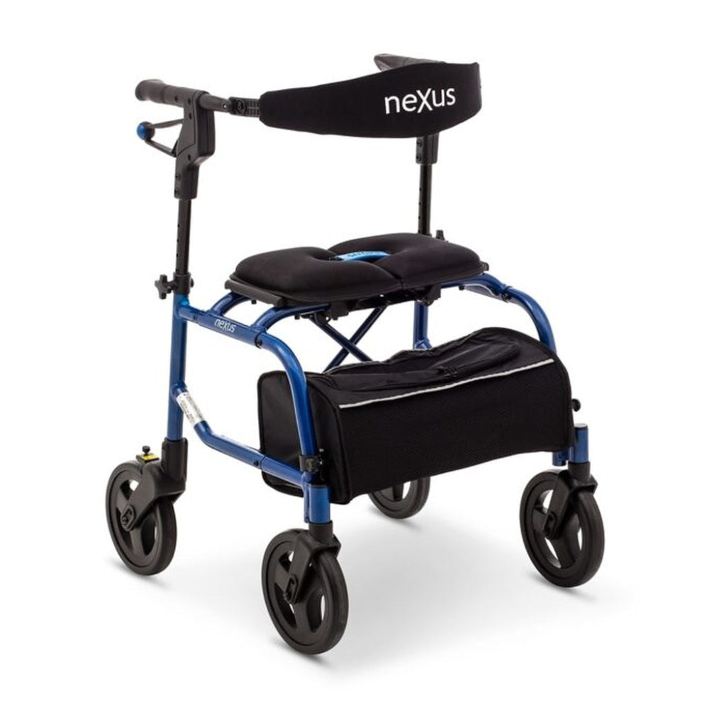 Blue and black Nexus walker on a white background